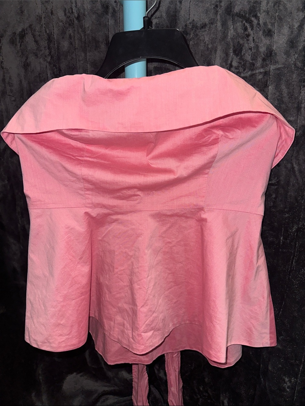 Pink Off-Shoulder Peplum Camisole